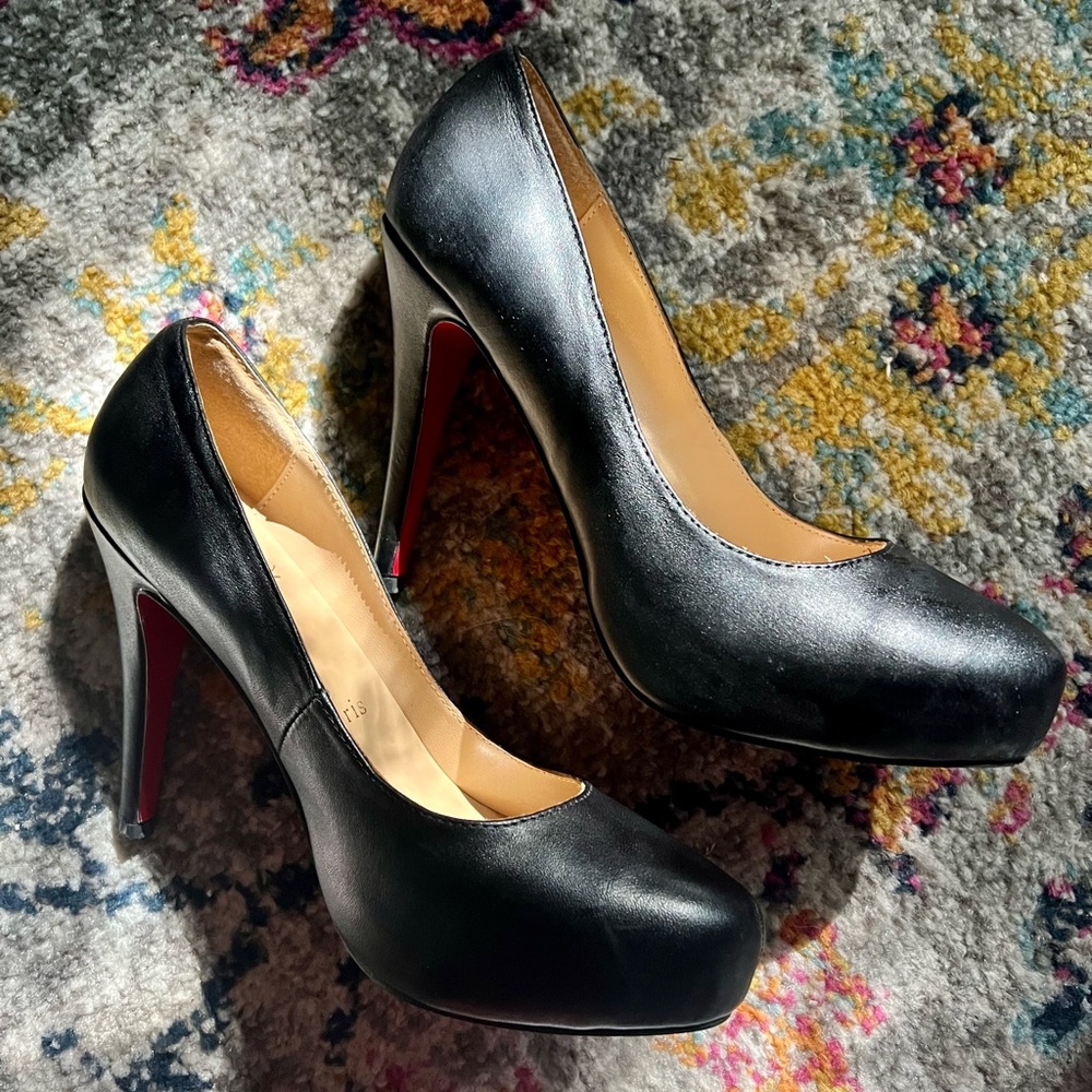 Christian Louboutin red bottom black high heels